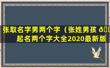 张取名字男两个字（张姓男孩 🌸 起名两个字大全2020最新版）